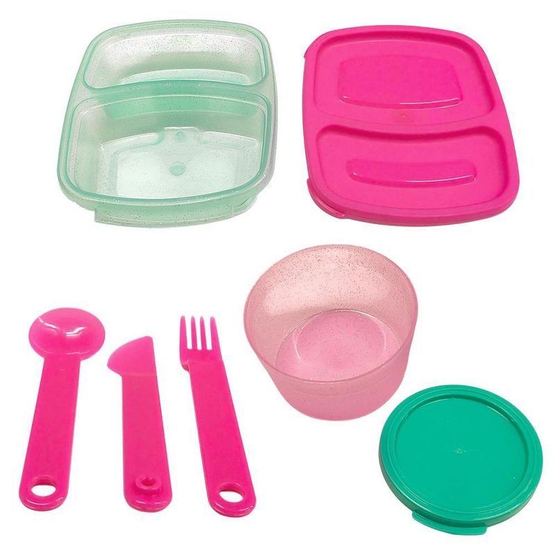 Set Infantil con Contenedores y Cubiertos en Colores Surtidos