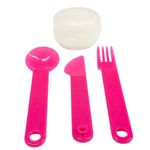 Set de 3 Cubiertos Lollipop con Estuche Infantil Color Rosado