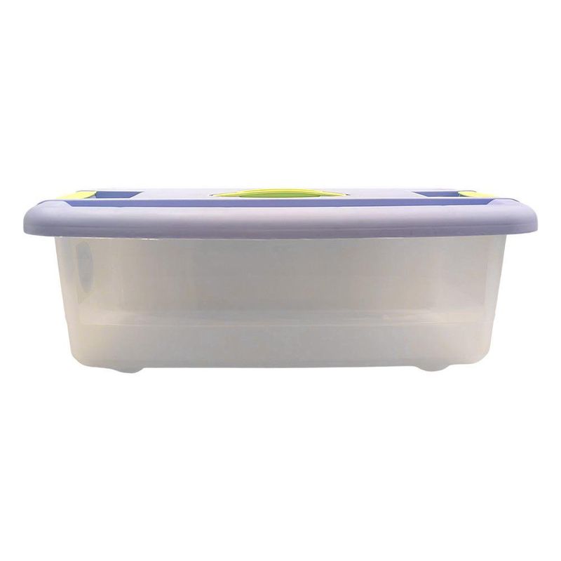 Caja Organizadora Click de 12 Litros Color Celeste con Verde