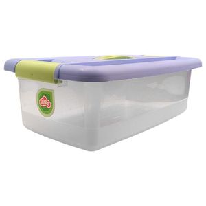 Caja Organizadora Click de 12 Litros Color Celeste con Verde