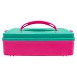 Caja Modular con Asa de 2 Litros Color Rosado con Verde