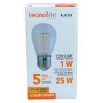 Foco LED Tecnolite Tipo Bombillo Luz Ámbar Base E27 de 1 W