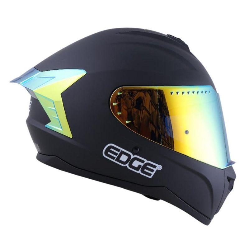 Casco Integral EDGE Extreme Color Negro Mica Iris Dorado Talla XL