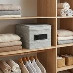 Caja Organizadora de Tela con Tapa de 30 x 40 x 25 cm Color Beige