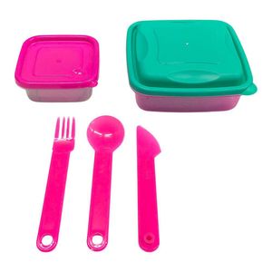 Set Infantil con Contenedor, Sandwhichera y Cubiertos