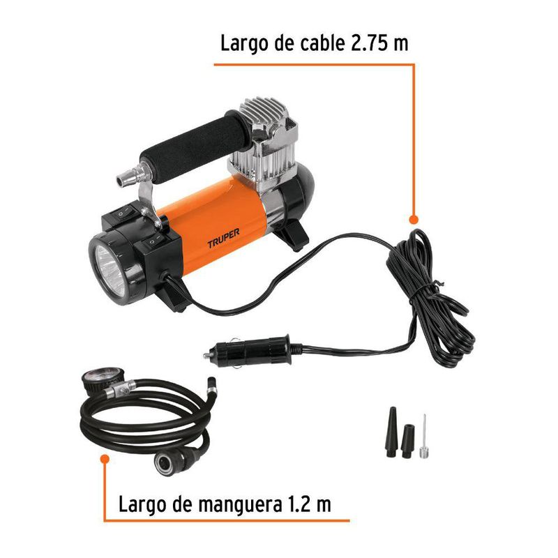 Compresor Portátil de Aire para Auto Con Maletín 12 V