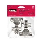 Bisagra Bidimensional de Acero Brazo Corto 90° para Gabinete con Cobertura Completa