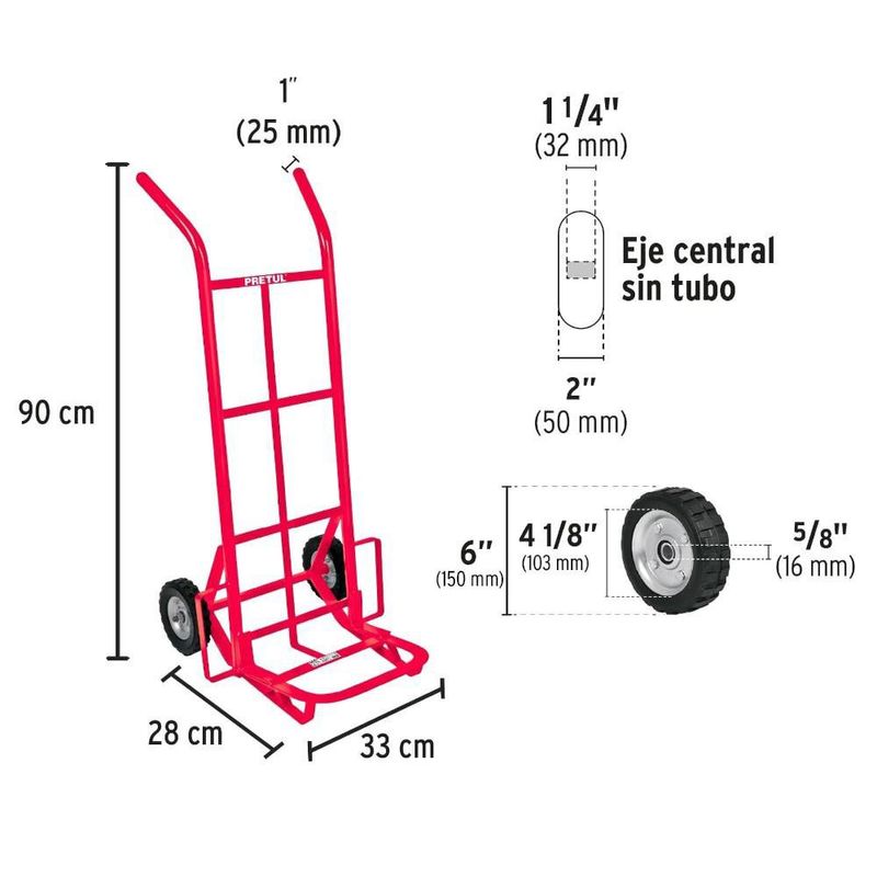 Trocket de Acero para Carga con Rueda Solida de 100 Kg