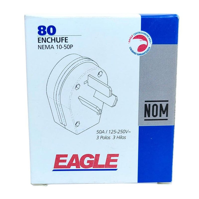 Espiga Tipo I de 125-250 V y 50 A 80