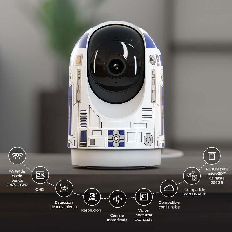 Cámara Inteligente PTZ Wi‑Fi Nexxt Edición Star Wars R2‑D2