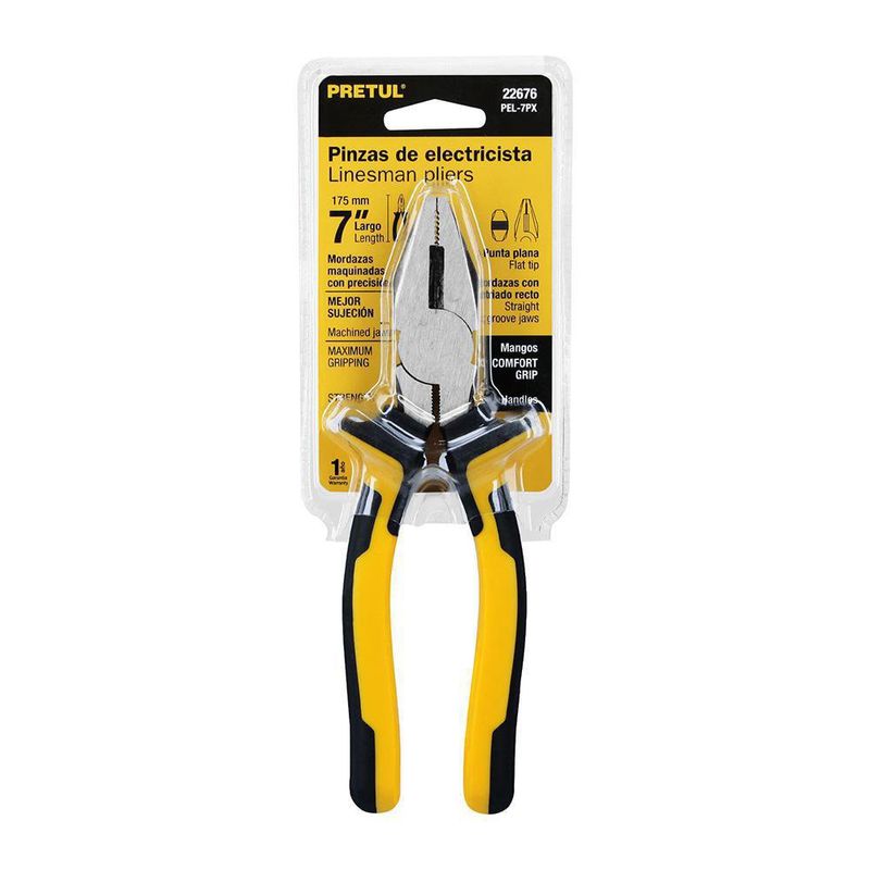Pinza para Electricista Mango Comfort Grip de 7 Plg
