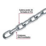 Cadena Galvanizada de 1/8 Plg, Metro