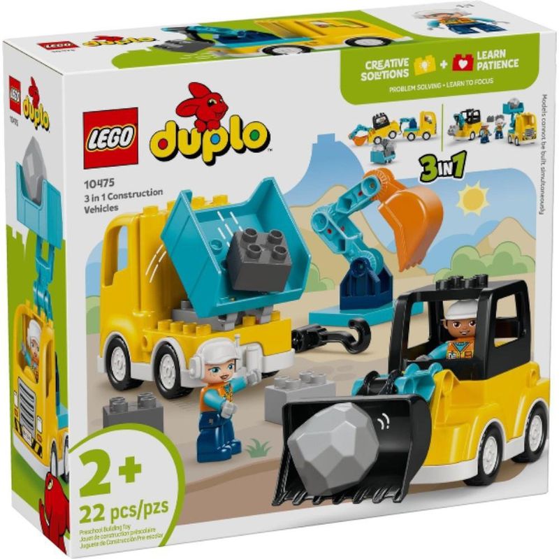 LEGO Duplo Vehículos de Construcción 3 en 1 con Figuras