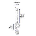 Farol Colgante Base E27 para Exterior Moderno Negro