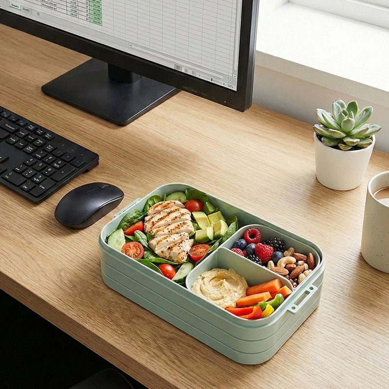 Lonchera Bento Desmontable Midi con Compartimientos Color Verde Nórdico