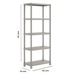 Estantería Plástica Plus de 5 Niveles Gris