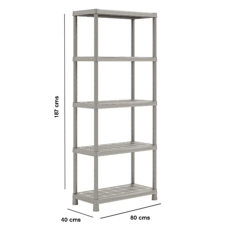 Estantería Plástica Plus de 5 Niveles Gris