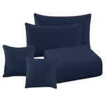 Set de Edredón de 5 Piezas Tamaño King Color Azul Marino