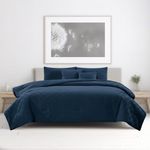 Set de Edredón de 5 Piezas Tamaño King Color Azul Marino