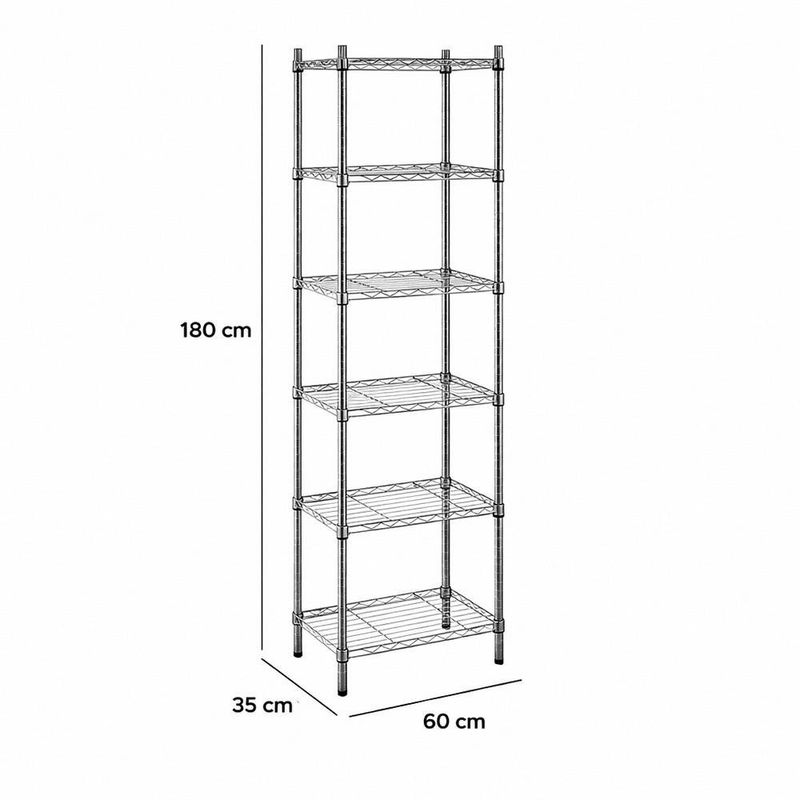 Estantería 6 Divisiones Cromada