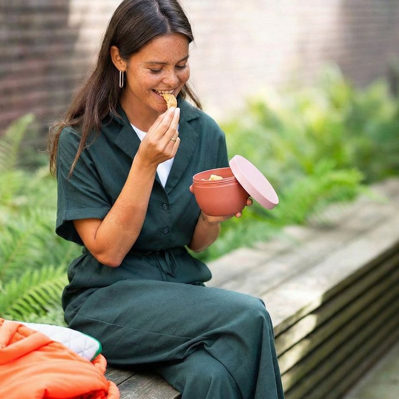 Bowl Snackpot Bento con Tapa Color Rosa Nórdico