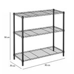 Estantería de Metal con 3 Niveles de 90 x 90 x 35 cm Color Negro