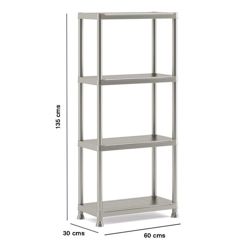 Estantería 4 Niveles Scaffale Plus Gris de 60 x 30 x 135 Cm