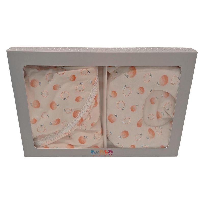 Set de Frazada y Cojín para Bebé con Estampado de Naranjas