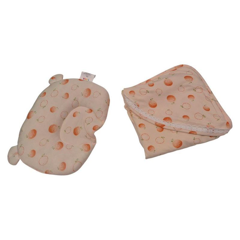 Set de Frazada y Cojín para Bebé con Estampado de Naranjas