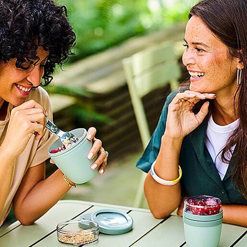 Recipiente Mini para Lonchera 2 Compartimientos Verde Nórdico