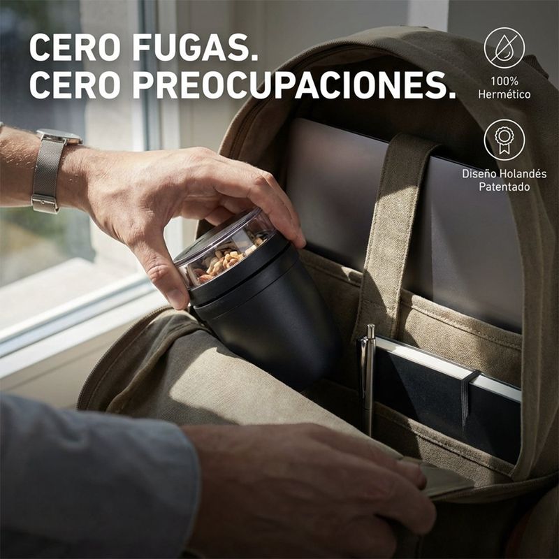 Lunchpot Ellipse con 2 Compartimentos Color Negro Nórdico