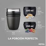 Lunchpot Ellipse con 2 Compartimentos Color Negro Nórdico