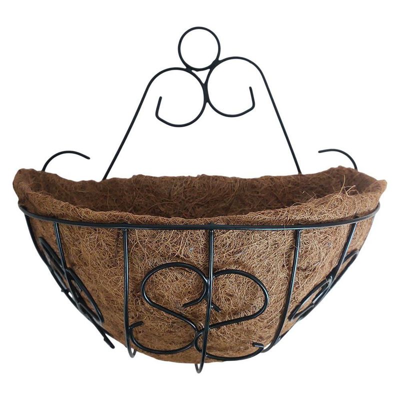 Maceta Colgante de 14 plg con Forro de Fibra de Coco