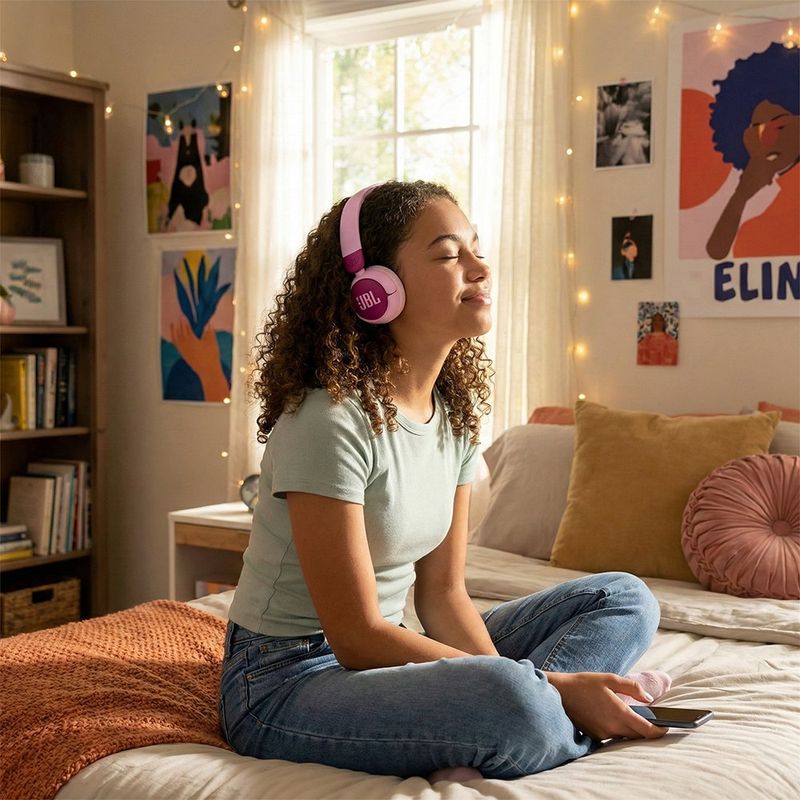 Audífonos Inalámbricos JBL Junior 320BT para Niños Color Morado