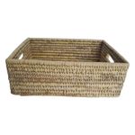 Set de 3 Canastas Rectangulares Tejido Natural Decorativo