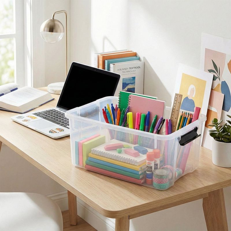 Caja Organizadora Ultra con Clip 17 L Transparente con Tapa Blanca