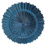 Plato Base de 33 x 33 cm Color Azul con Bordes Ondulados