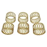 Set de 6 Anillos para Servilleta Color Dorado con Diseño Ondulado