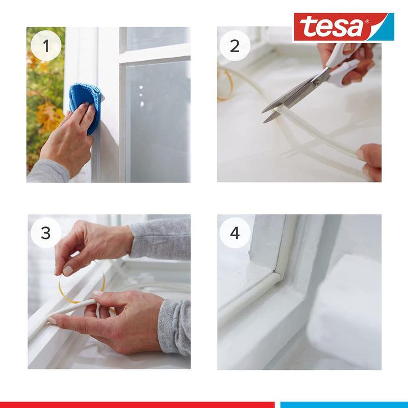 Sello Aislante Autoadhesivo Tubular Perfil D Blanco 6 M x 9 mm