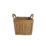 Set de 3 Canastas Cuadradas con Asas Tejido Oscuro