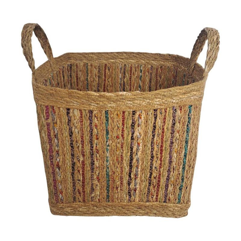 Set de 3 Canastas Cuadradas con Asas Tejido Oscuro