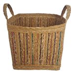 Set de 3 Canastas Cuadradas con Asas Tejido Oscuro