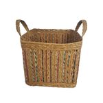 Set de 3 Canastas Cuadradas con Asas Tejido Oscuro