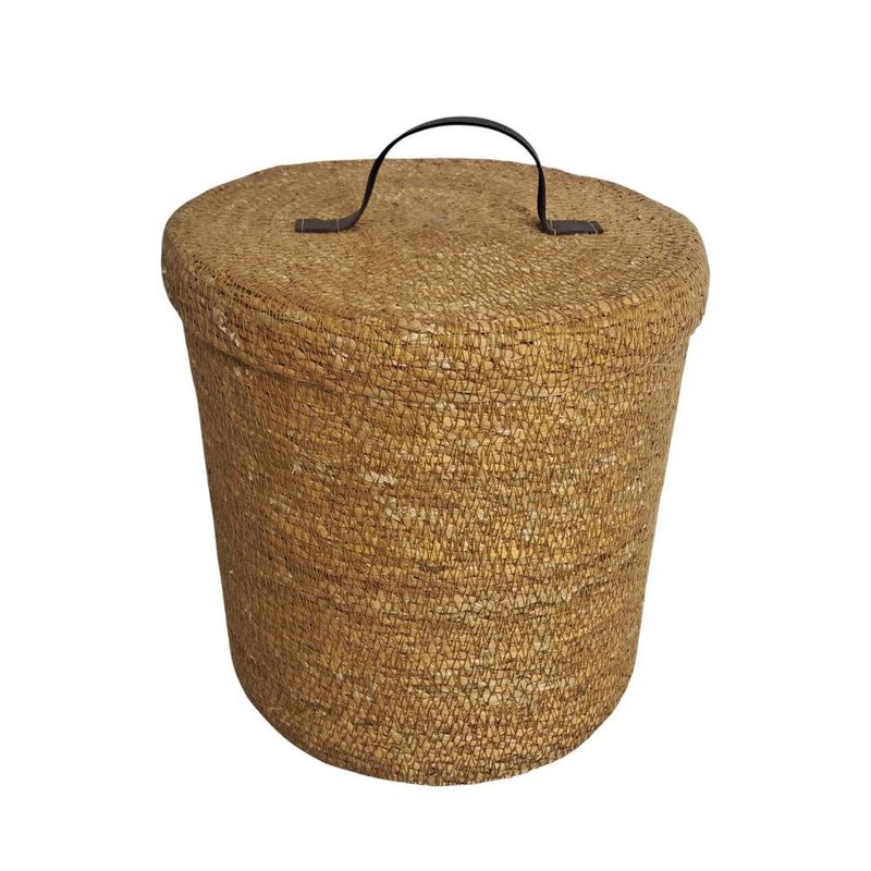 Set de 2 Canastas Cilíndricas de Tejido Natural