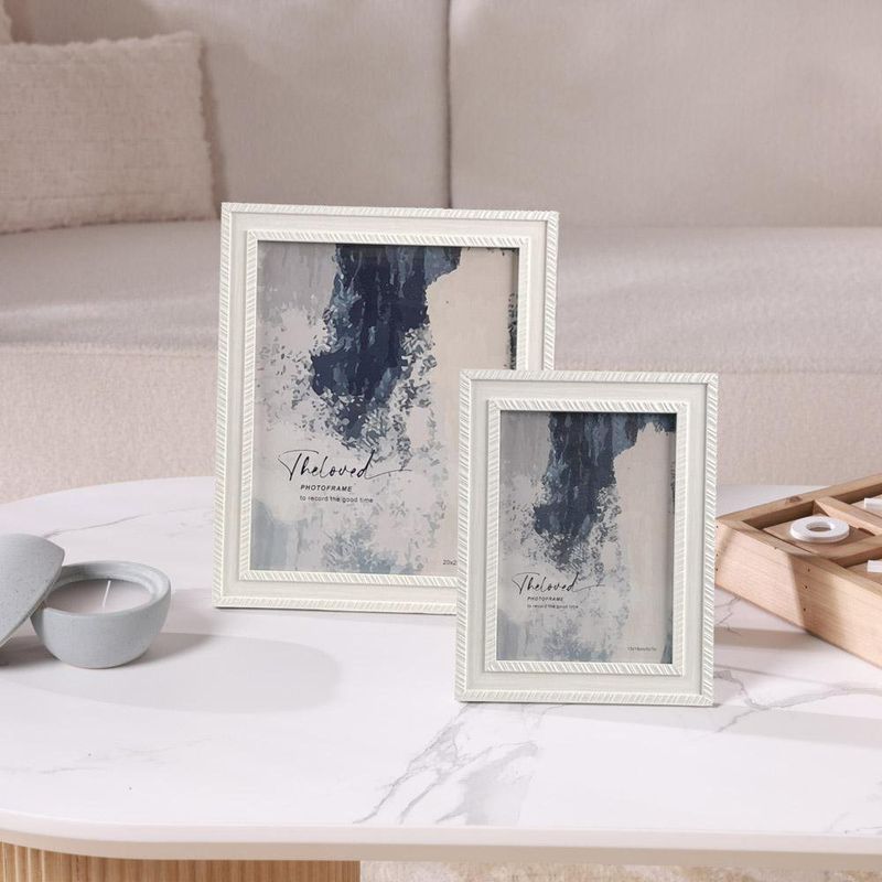 Marco Decorativo Blanco Texturizado