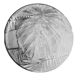 Individual Redondo de 38 x 38 cm Color Dorado con Diseño de Hoja