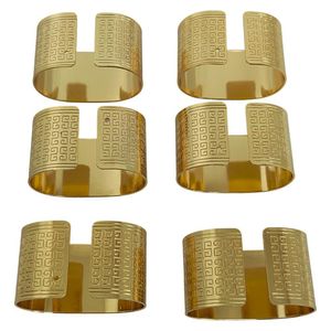 Set de 6 Anillos para Servilleta Color Dorado con Diseño Texturizado