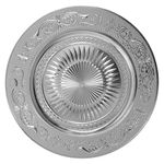 Plato Base de 33 x 33 cm Color Plateado con Relieve Floral