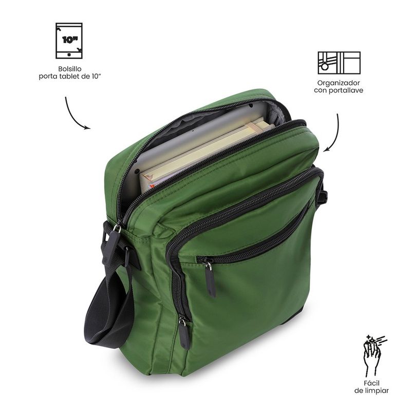 Bolso Crossbody Porta Tablet de 10 Plg Bayonne Verde