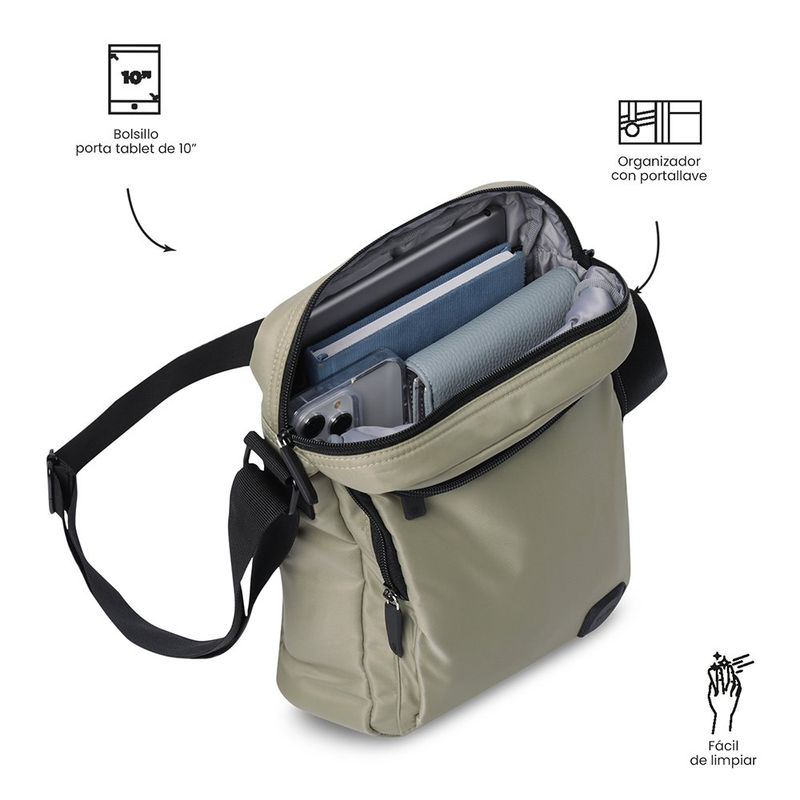 Bolso Crossbody Porta Tablet de 10 Plg Bayonne Beige